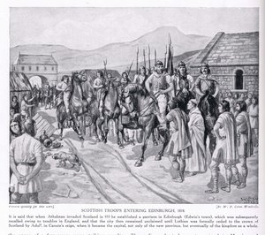 Truppe scozzesi che entrano a Edimburgo AD1018, anni 1920